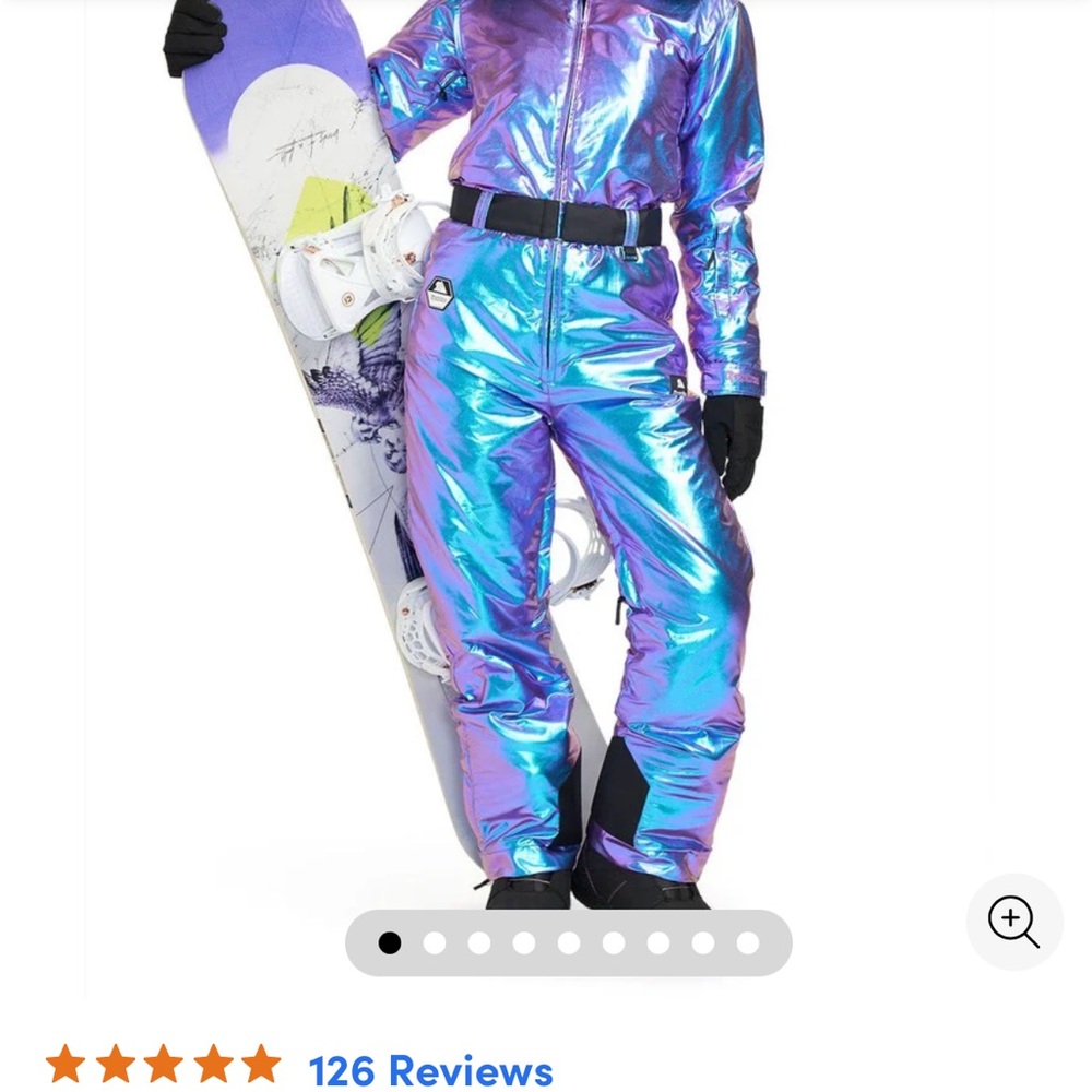 Tipsy Elves Iridescent Blue and Purple Ski & Snow Suit (S) NWT